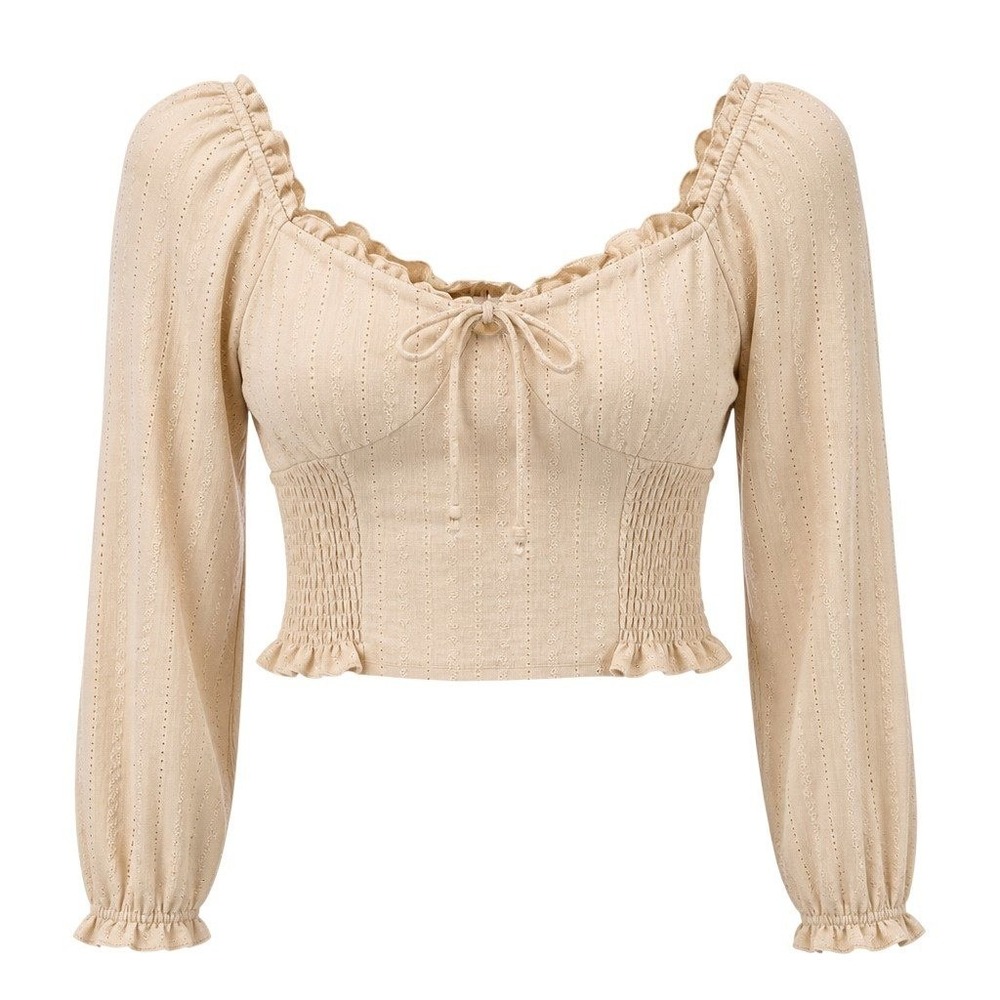 Urban Romantics Milkmaid Smocked Crop Top Fairy Boho Peasant Ren Faire Coquette